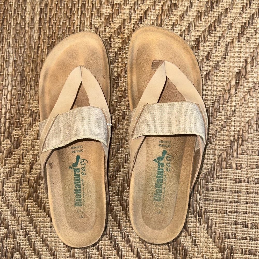 BioNatura Leather Sandals Easy Slip-On Cork (EU41/US9.5)